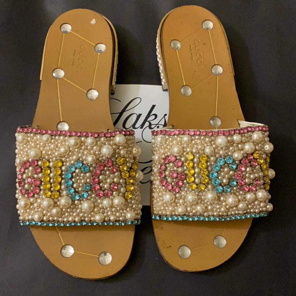 Gucci glitter mules multicolor sandal